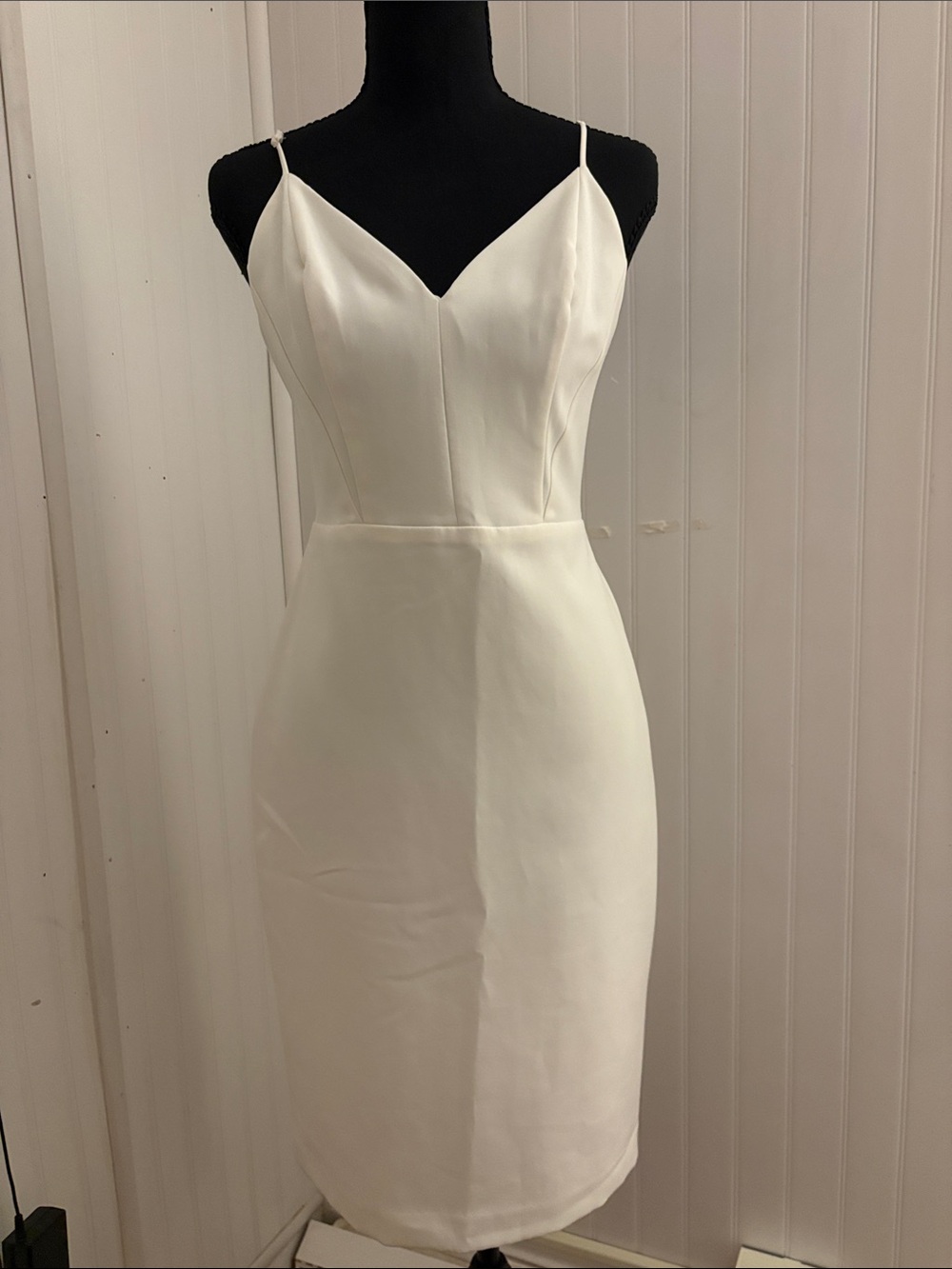 Express  Midi Sheath Dress with Spaghetti Straps
